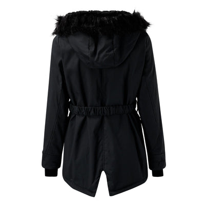 Andrea | Damen Casual Warme Longline Kapuzen Winterjacke