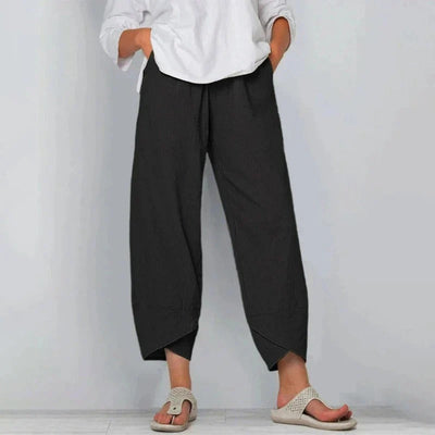Hanna | Damen Weite Bein Lässige Cropped Hose