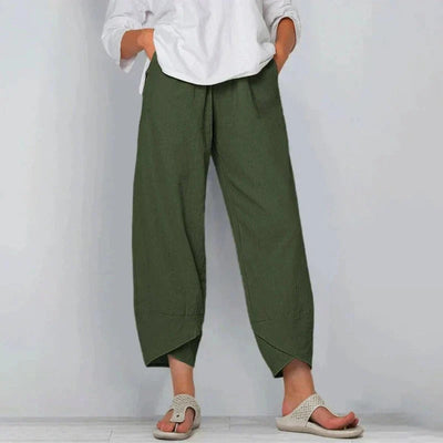Hanna | Damen Weite Bein Lässige Cropped Hose