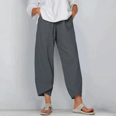 Hanna | Damen Weite Bein Lässige Cropped Hose