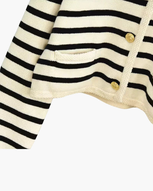 Gestreifte Strickweste aus Wolle
