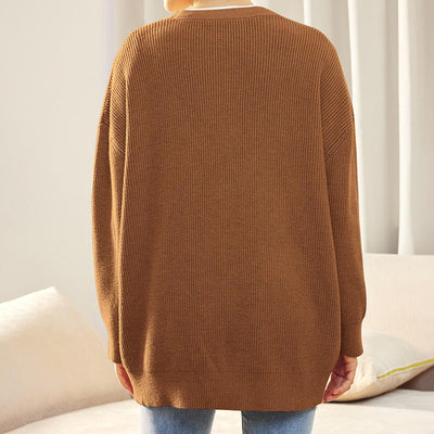 Johanna | Damen Oversized Strickjacke mit Knöpfen