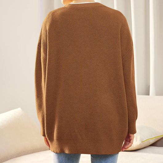 Johanna | Damen Oversized Strickjacke mit Knöpfen