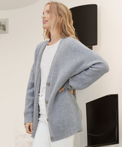 Johanna | Damen Oversized Strickjacke mit Knöpfen