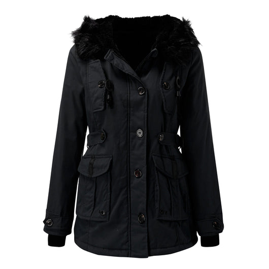Andrea | Damen Casual Warme Longline Kapuzen Winterjacke