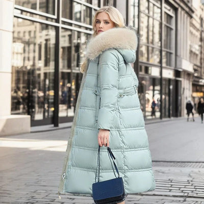 Karin | Damen Schicker Steppmantel mit Gürtel und Kapuze