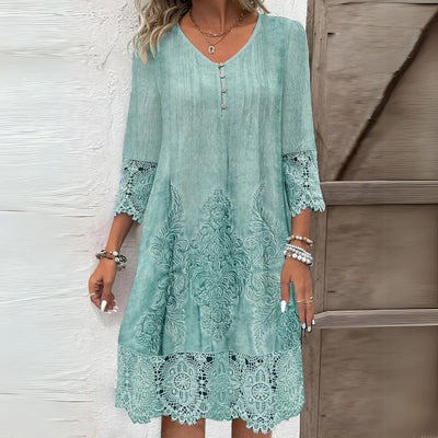 Greta | Damen Vintage Spitzenbesatz Shift Kleid