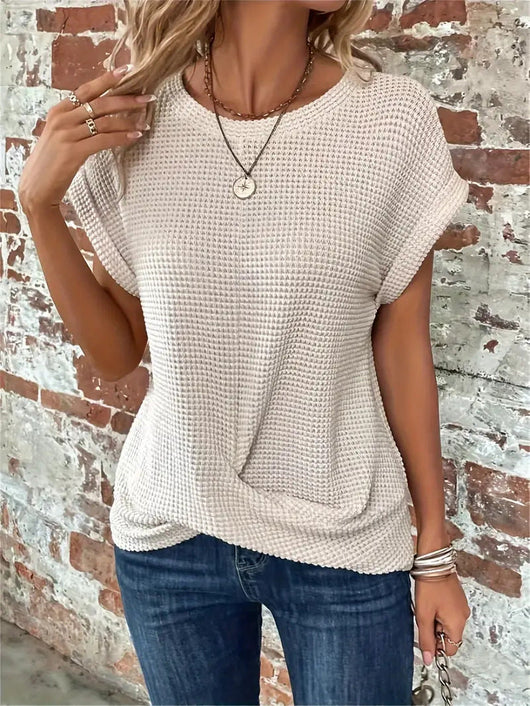 Sylvia Waffel-Strick T-Shirt