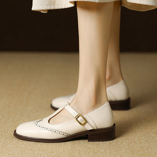 Nadine Leder T-Strap Mary Janes