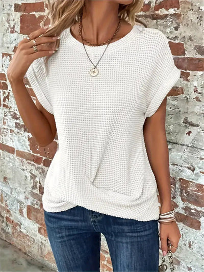 Sylvia Waffel-Strick T-Shirt