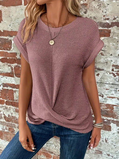 Sylvia Waffel-Strick T-Shirt