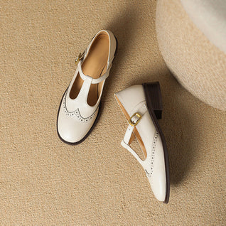 Nadine Leder T-Strap Mary Janes