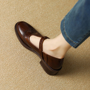 Nadine Leder T-Strap Mary Janes