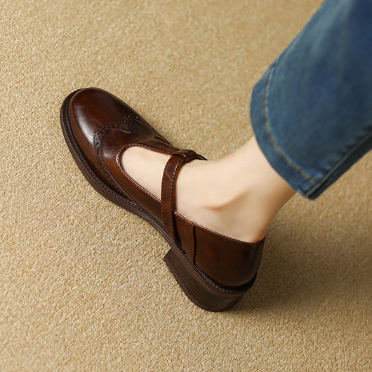 Nadine Leder T-Strap Mary Janes