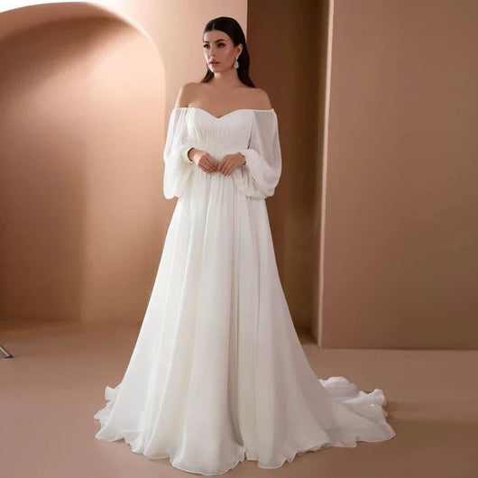 Daniela | Damen Maxikleid für Hochzeitsgäste mit Carmen-Ausschnitt