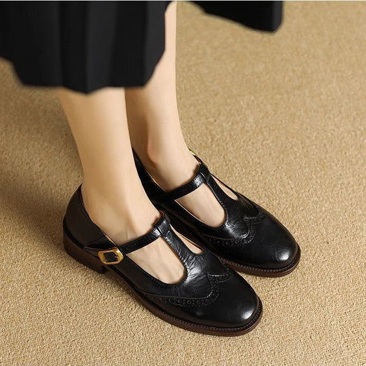 Nadine Leder T-Strap Mary Janes