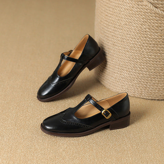 Nadine Leder T-Strap Mary Janes