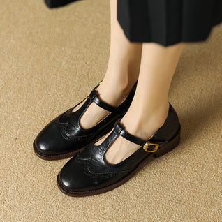 Nadine Leder T-Strap Mary Janes