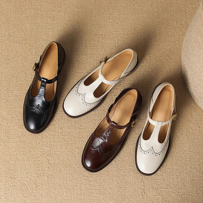 Nadine Leder T-Strap Mary Janes