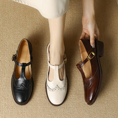 Nadine Leder T-Strap Mary Janes