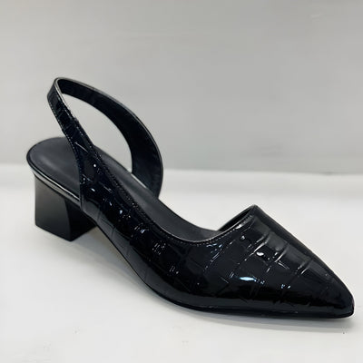 Bettina | Damen Spitz zulaufende Schuhe mit Blockabsatz