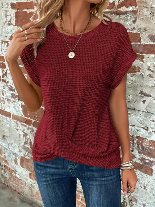 Sylvia Waffel-Strick T-Shirt