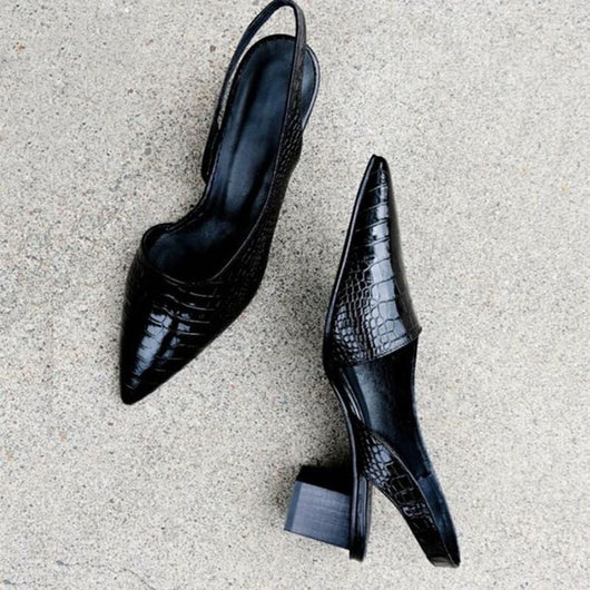 Maria | Damen Spitze Slingback Pumps Mit Niedrigem Absatz
