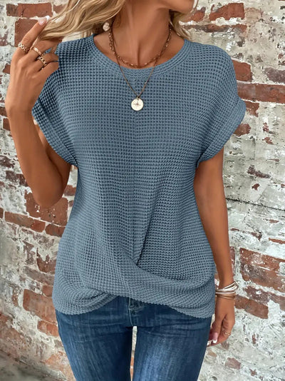 Sylvia Waffel-Strick T-Shirt