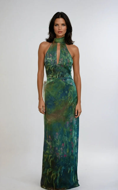 Maxikleid mit malerischem Print