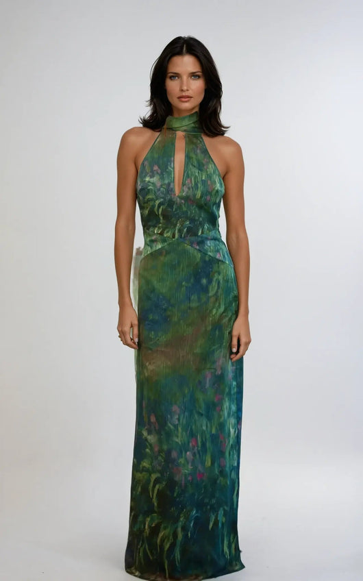 Maxikleid mit malerischem Print