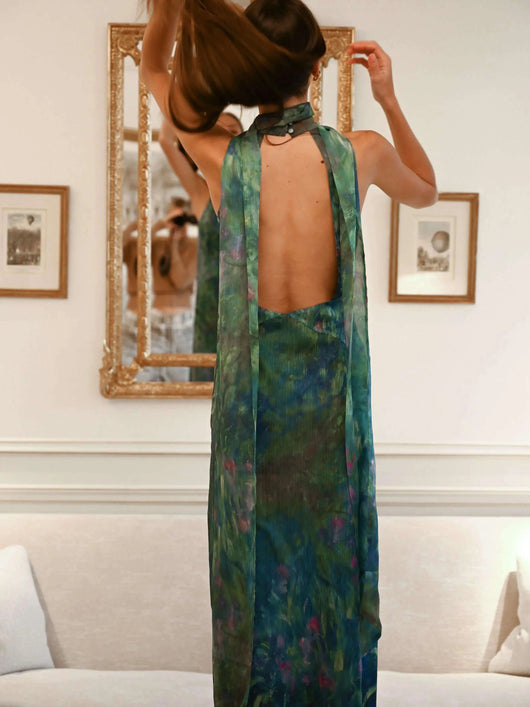 Maxikleid mit malerischem Print