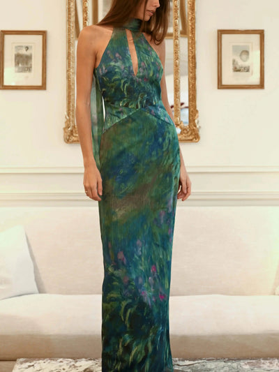 Maxikleid mit malerischem Print