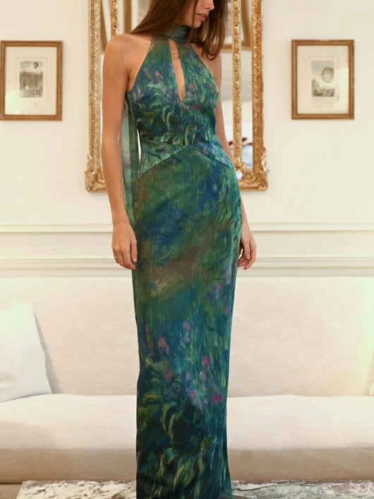 Maxikleid mit malerischem Print