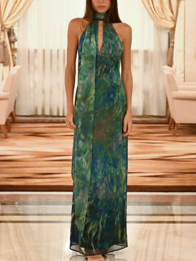 Maxikleid mit malerischem Print