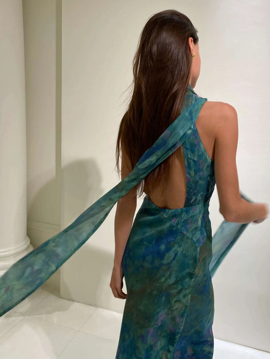 Maxikleid mit malerischem Print