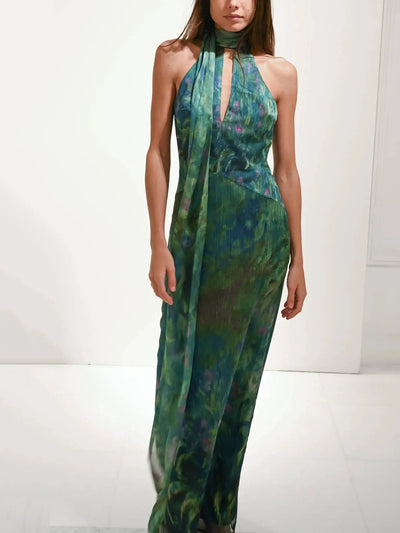Maxikleid mit malerischem Print
