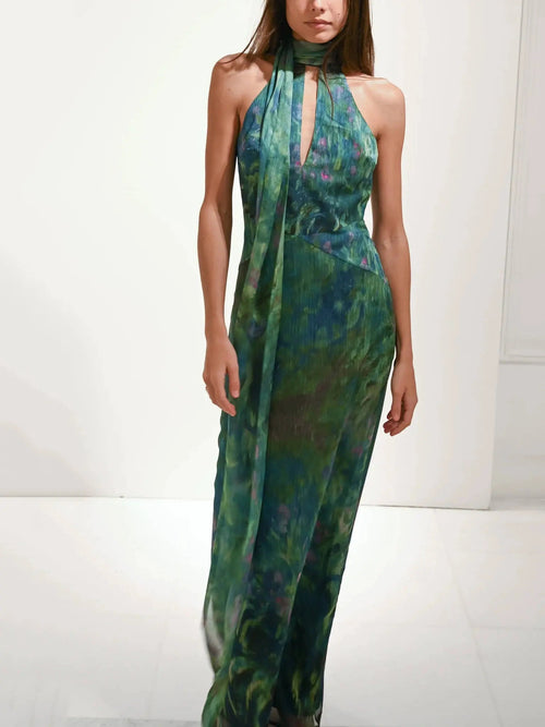 Maxikleid mit malerischem Print