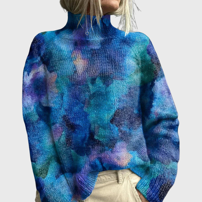 Jacqueline | Damen Pullover Mit Waldprint Und Rollkragen