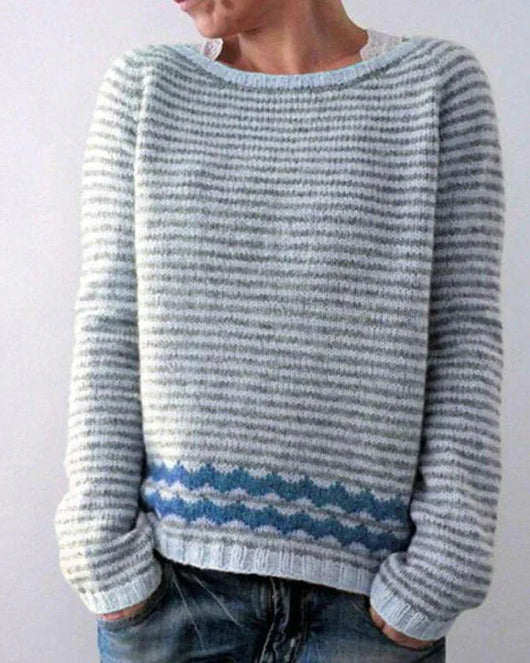 Andrea | Damen-Winter-Weihnachtspullover mit nordischem Muster