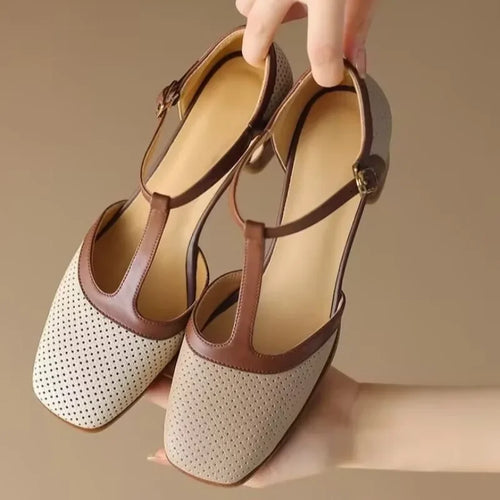 Piper T-Strap Pumps mit Blockabsatz