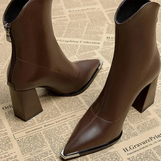 Angela | Damen-Frühjahrs-Stiefeletten mit spitzer Kappe und Absatz