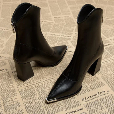 Angela | Damen-Frühjahrs-Stiefeletten mit spitzer Kappe und Absatz