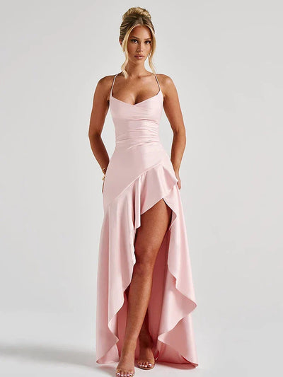Helga | Damen Kleid für Hochzeitsgäste mit Spaghettiträgern