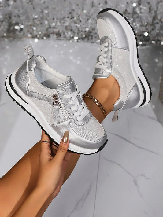 Sienna Metallic Plateau-Sneaker