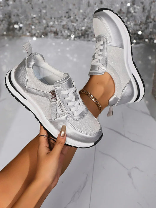 Sienna Metallic Plateau-Sneaker