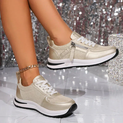 Sienna Metallic Plateau-Sneaker