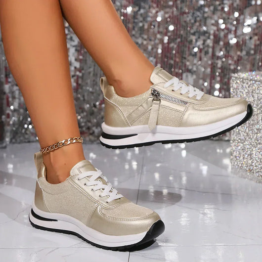 Sienna Metallic Plateau-Sneaker