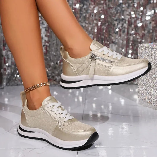 Sienna Metallic Plateau-Sneaker