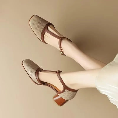 Piper T-Strap Pumps mit Blockabsatz