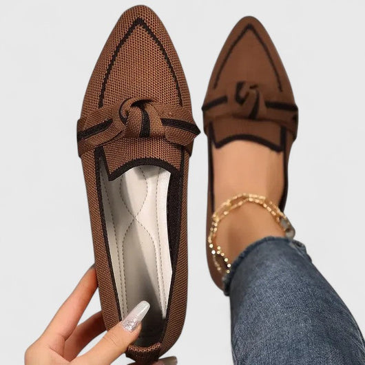 Felicia | Damen Orthopädische Spitz Zulaufende Knoten Loafer